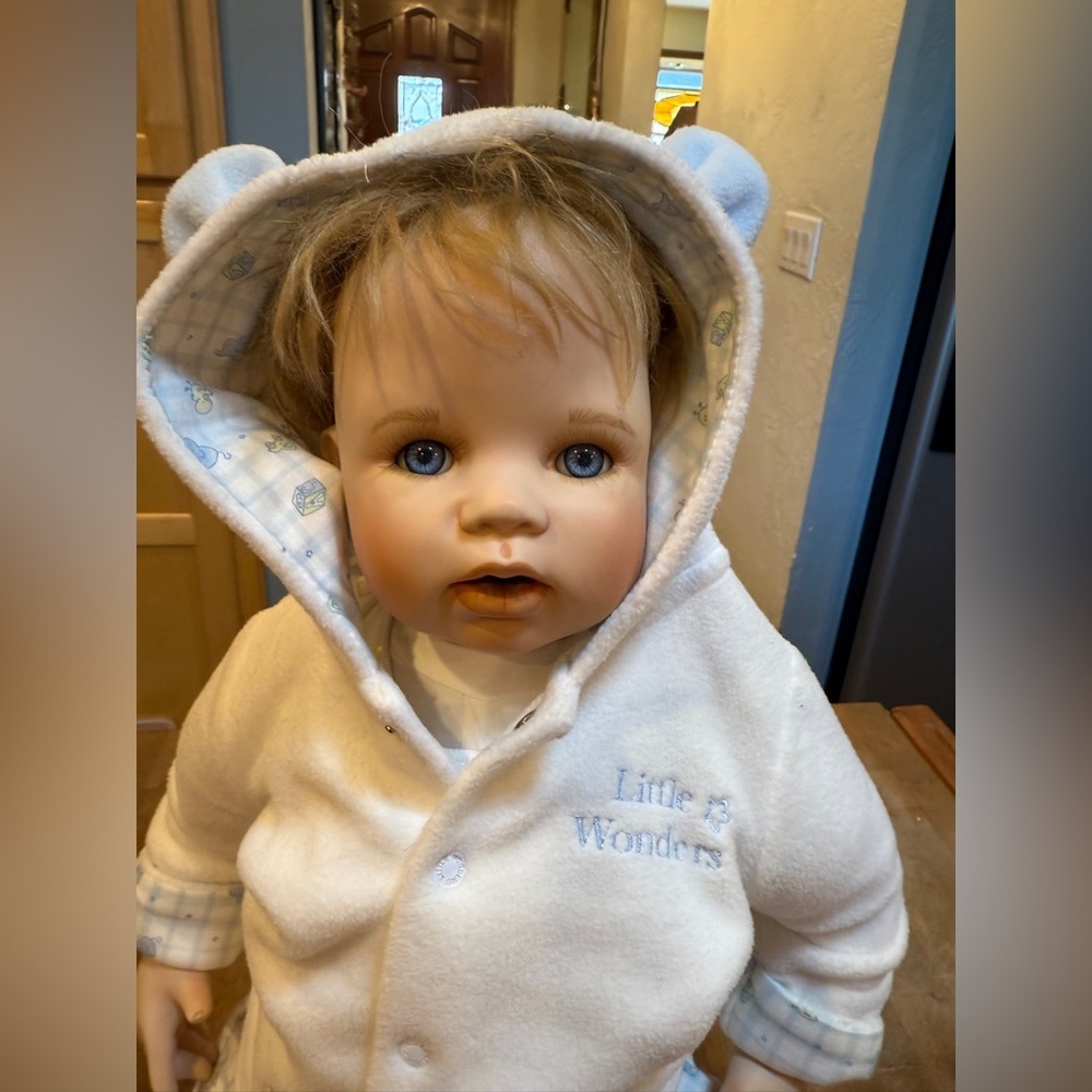Monika Levenig Signed Numbered Vintage 2001 Weighted Porcelain Baby Boy Doll